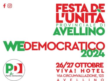 Il 26 e 27 ottobre ad Avellino la Festa Provinciale de L’Unità