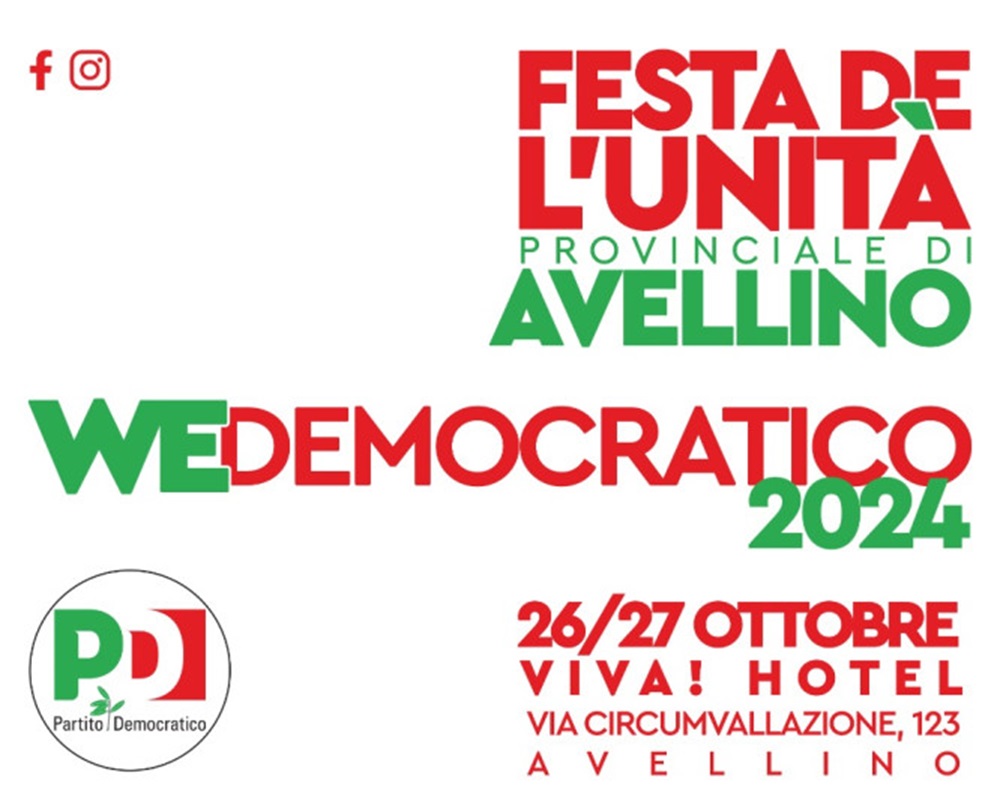 Il 26 e 27 ottobre ad Avellino la Festa Provinciale de L’Unità