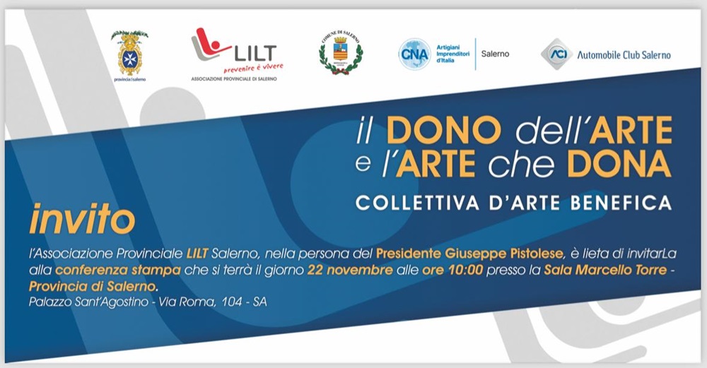 Mercoledì 22 novembre conferenza stampa di presentazione della mostra  benefica “Il dono dell'arte e l'arte che dona” – Gazzettadellirpinia